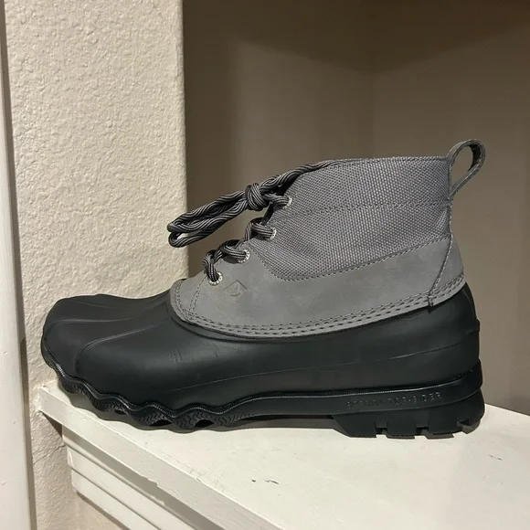 Men’s Sperry  Brewster Waterproof Low Duck Boot Grey Black size 8 - Picture 2 of 9